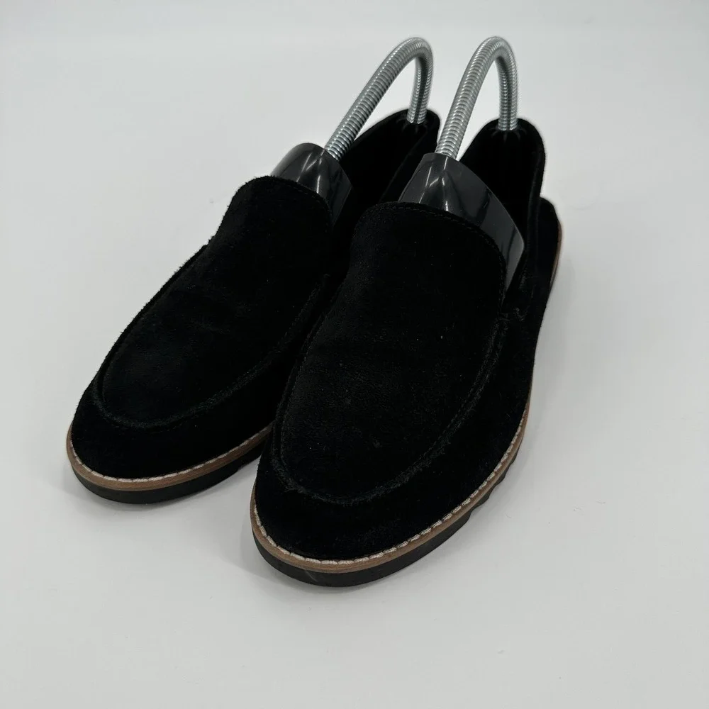 Eileen Fisher Shoes‎ Womens Size 8.5 Black Suede Loafers Slip On Comfort Moc Toe